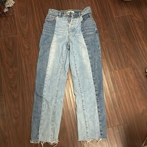 PacSun high-rise straight leg jeans - two tone denim